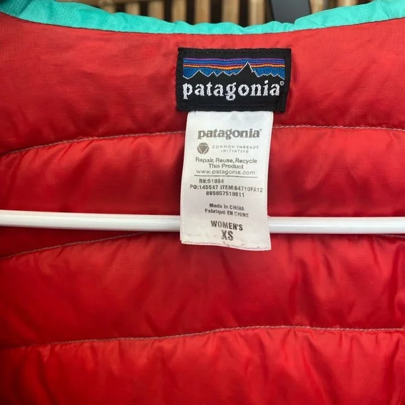Patagonia Feather Down Puffer Aqua Quilted Jacket - Picture 9 of 12